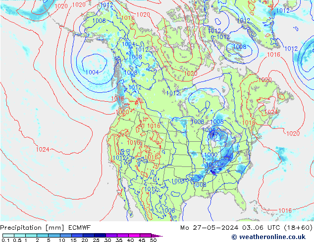 Precipitation ECMWF Mo 27.05.2024 06 UTC