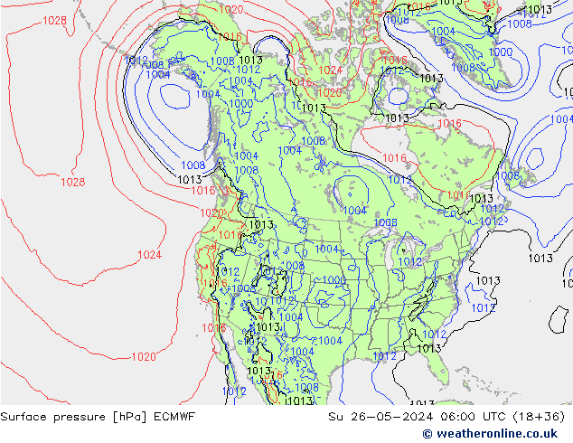 pression de l'air ECMWF dim 26.05.2024 06 UTC