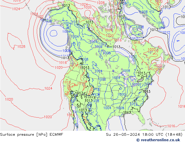 ciśnienie ECMWF nie. 26.05.2024 18 UTC