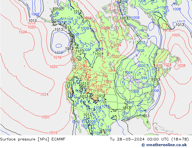 Surface pressure ECMWF Tu 28.05.2024 00 UTC