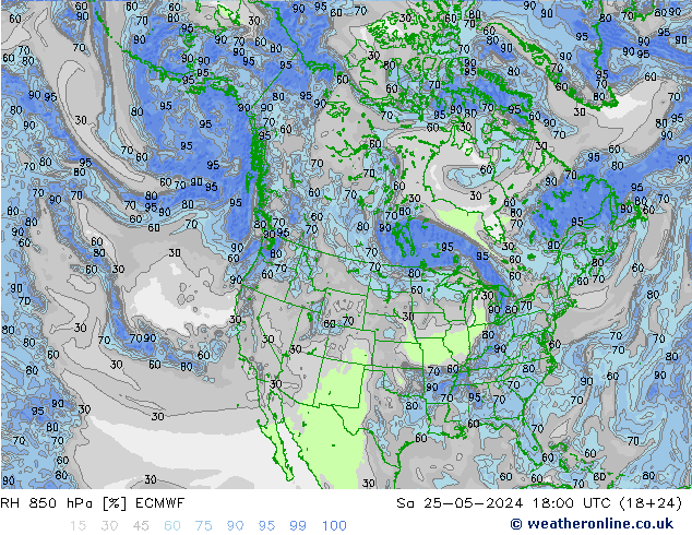 RV 850 hPa ECMWF za 25.05.2024 18 UTC