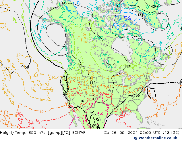 Z500/Rain (+SLP)/Z850 ECMWF dim 26.05.2024 06 UTC