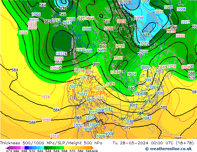 Thck 500-1000hPa ECMWF Tu 28.05.2024 00 UTC