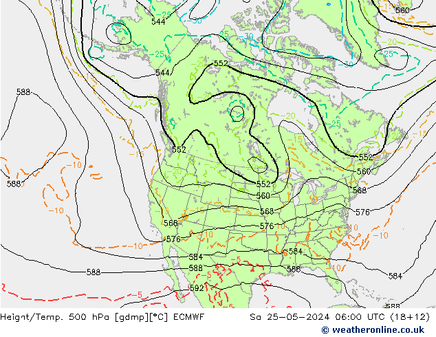 Z500/Regen(+SLP)/Z850 ECMWF za 25.05.2024 06 UTC