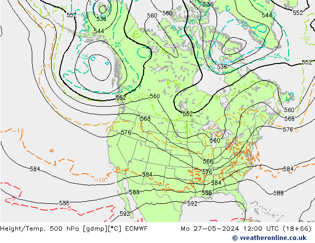 Z500/Rain (+SLP)/Z850 ECMWF lun 27.05.2024 12 UTC