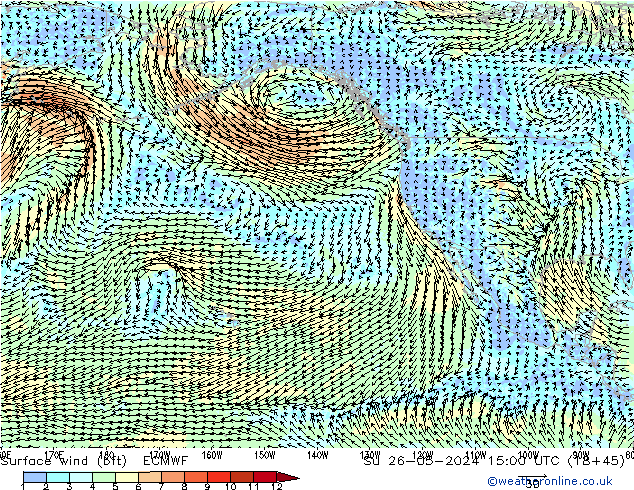 Surface wind (bft) ECMWF Su 26.05.2024 15 UTC