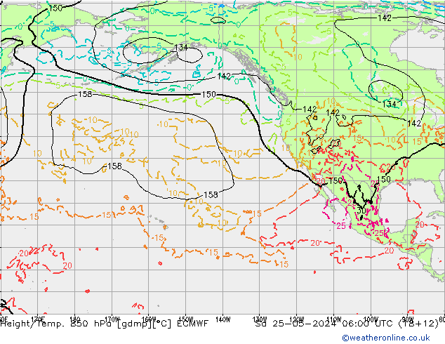 Z500/Rain (+SLP)/Z850 ECMWF sam 25.05.2024 06 UTC