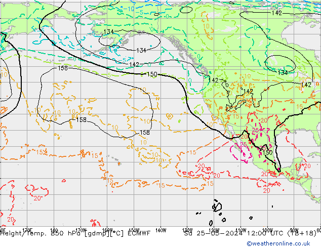 Height/Temp. 850 hPa ECMWF Sáb 25.05.2024 12 UTC