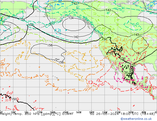 Z500/Rain (+SLP)/Z850 ECMWF Su 26.05.2024 18 UTC