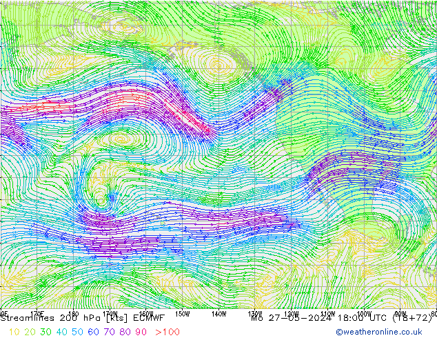 Streamlines 200 hPa ECMWF Mo 27.05.2024 18 UTC