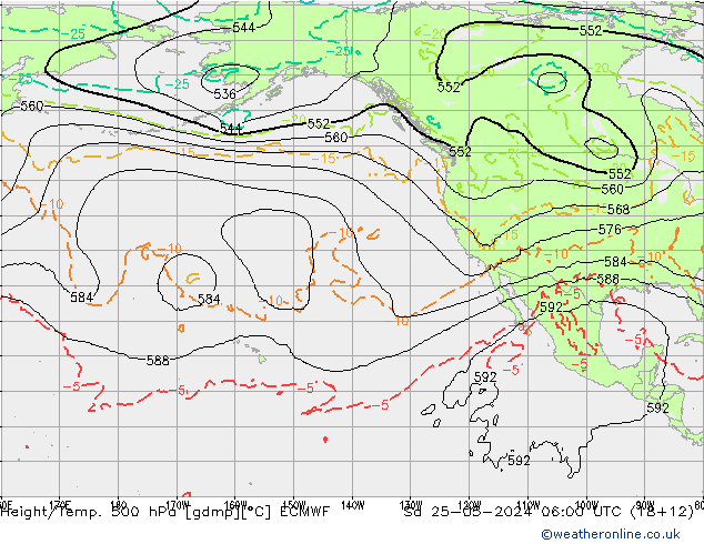 Z500/Rain (+SLP)/Z850 ECMWF sam 25.05.2024 06 UTC