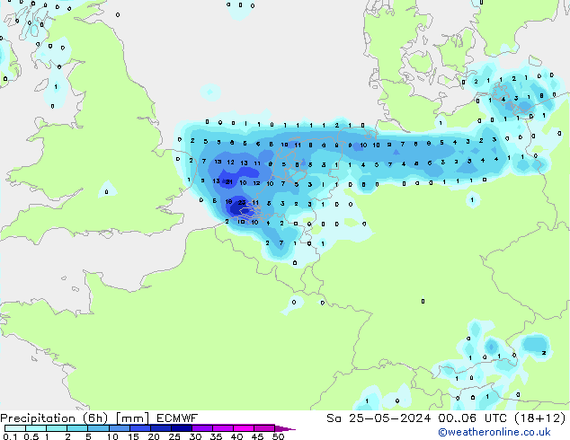 Z500/Rain (+SLP)/Z850 ECMWF so. 25.05.2024 06 UTC