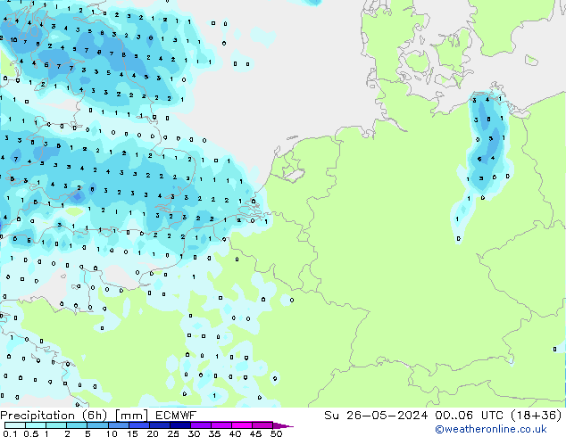 Z500/Rain (+SLP)/Z850 ECMWF Su 26.05.2024 06 UTC