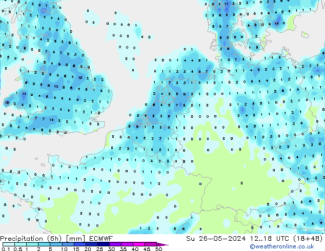 Z500/Rain (+SLP)/Z850 ECMWF dom 26.05.2024 18 UTC