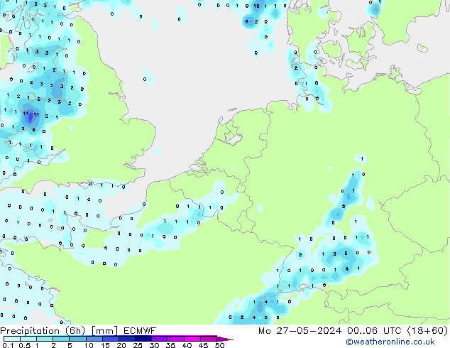 Z500/Rain (+SLP)/Z850 ECMWF Po 27.05.2024 06 UTC