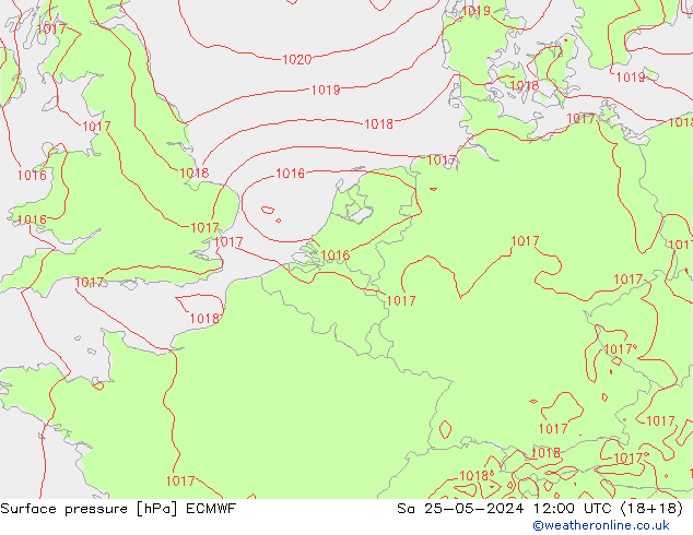 Luchtdruk (Grond) ECMWF za 25.05.2024 12 UTC