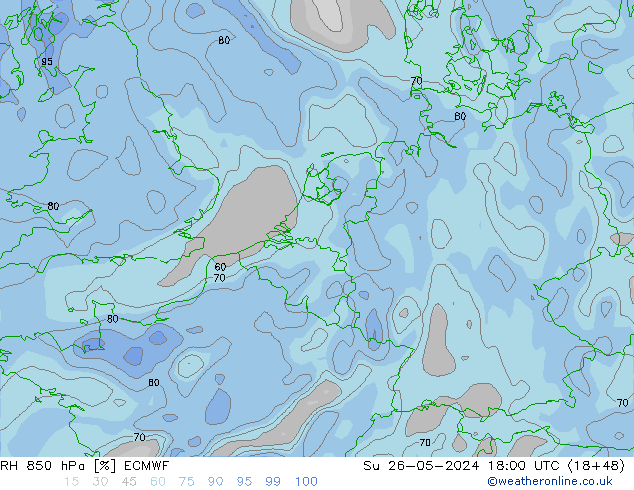 RH 850 hPa ECMWF So 26.05.2024 18 UTC