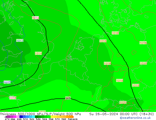 Thck 500-1000hPa ECMWF Dom 26.05.2024 00 UTC