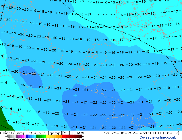 Z500/Rain (+SLP)/Z850 ECMWF Sa 25.05.2024 06 UTC