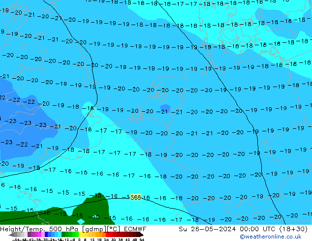 Z500/Rain (+SLP)/Z850 ECMWF Su 26.05.2024 00 UTC