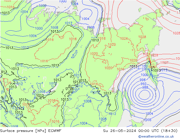 ciśnienie ECMWF nie. 26.05.2024 00 UTC