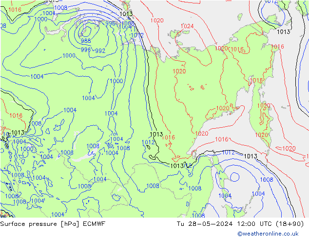 Yer basıncı ECMWF Sa 28.05.2024 12 UTC