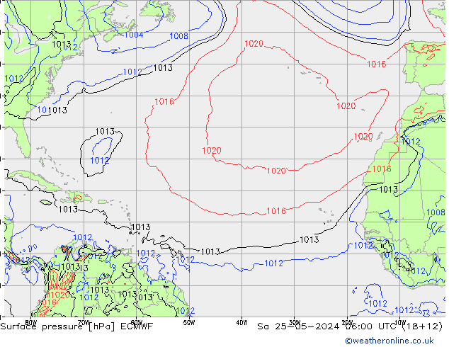 Luchtdruk (Grond) ECMWF za 25.05.2024 06 UTC