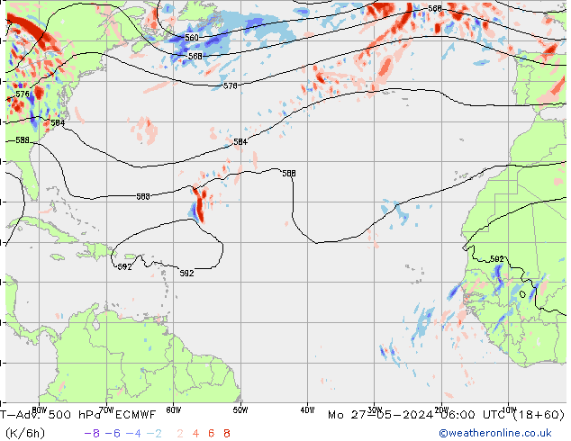 T-Adv. 500 hPa ECMWF Mo 27.05.2024 06 UTC