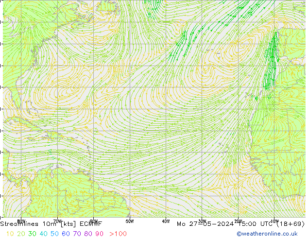 Streamlines 10m ECMWF Mo 27.05.2024 15 UTC