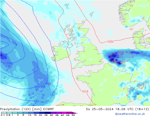 opad (12h) ECMWF so. 25.05.2024 06 UTC