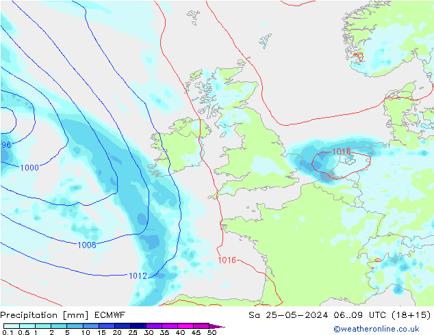 precipitação ECMWF Sáb 25.05.2024 09 UTC