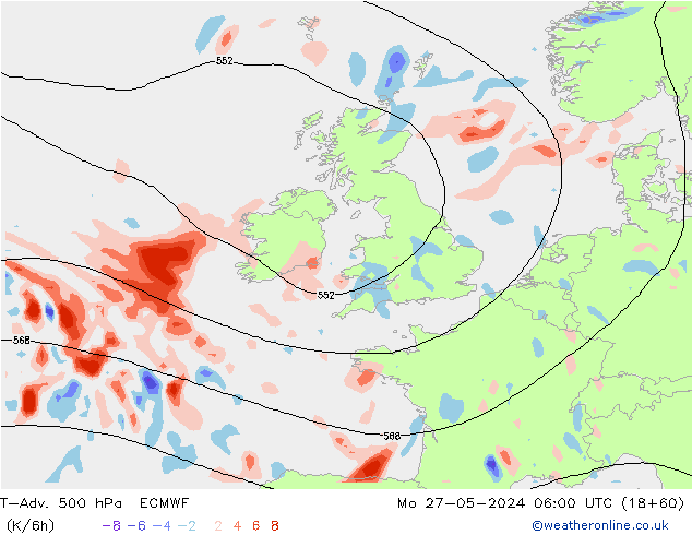 T-Adv. 500 hPa ECMWF  27.05.2024 06 UTC