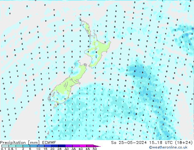 Precipitation ECMWF Sa 25.05.2024 18 UTC