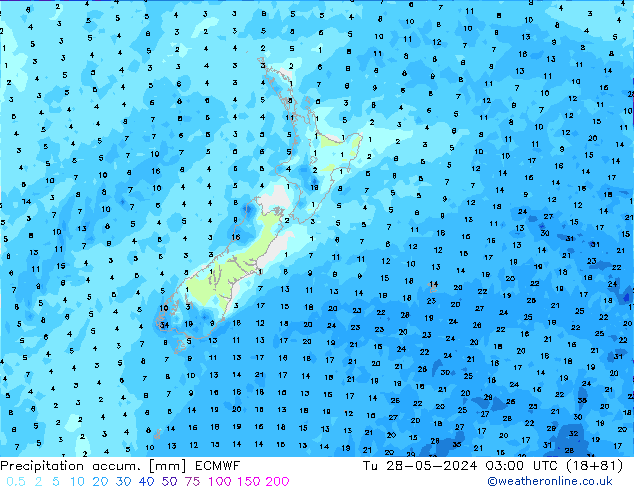 Précipitation accum. ECMWF mar 28.05.2024 03 UTC