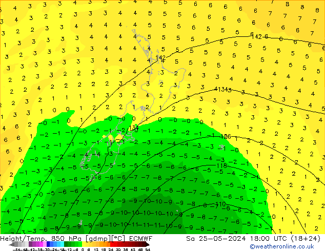 Z500/Rain (+SLP)/Z850 ECMWF So 25.05.2024 18 UTC