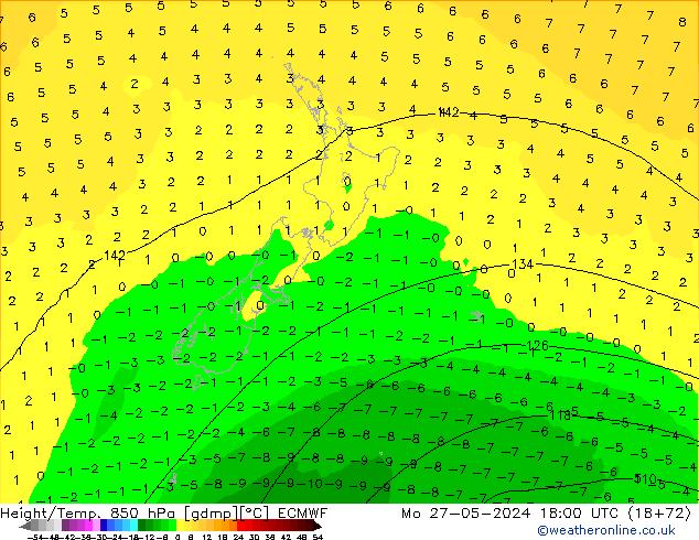 Z500/Regen(+SLP)/Z850 ECMWF ma 27.05.2024 18 UTC