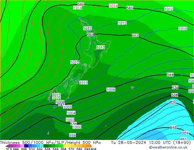 Thck 500-1000hPa ECMWF  28.05.2024 12 UTC