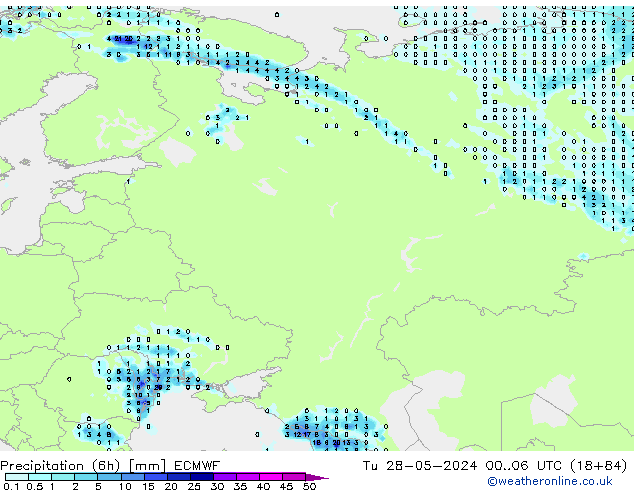 Z500/Rain (+SLP)/Z850 ECMWF wto. 28.05.2024 06 UTC