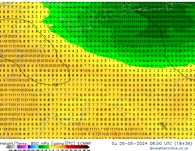 Z500/Regen(+SLP)/Z850 ECMWF zo 26.05.2024 06 UTC