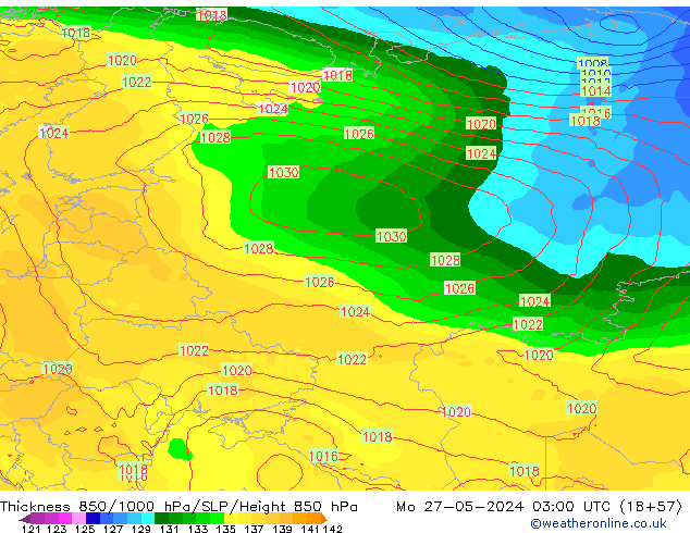 Thck 850-1000 hPa ECMWF Seg 27.05.2024 03 UTC