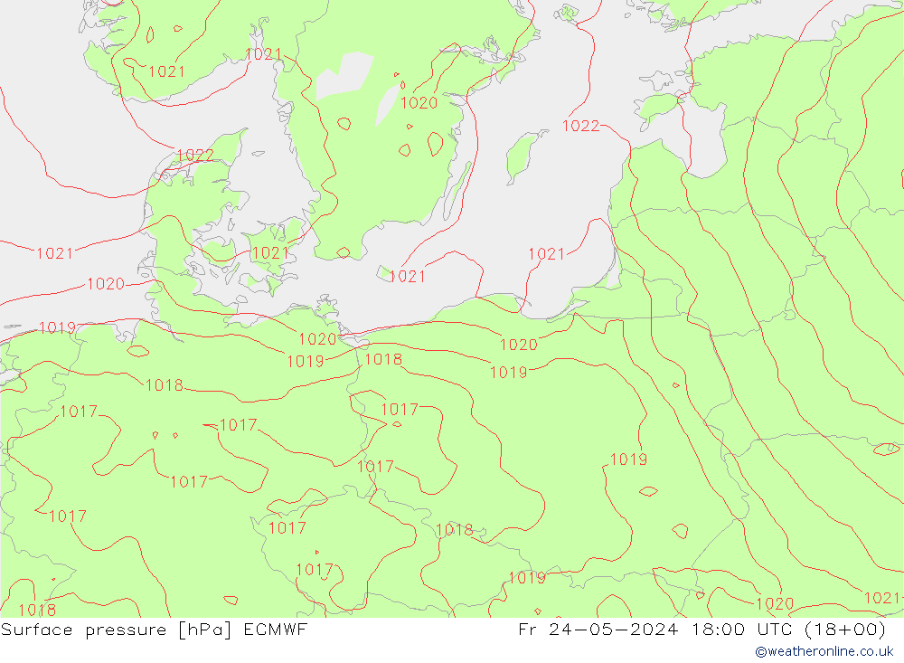 Surface pressure ECMWF Fr 24.05.2024 18 UTC