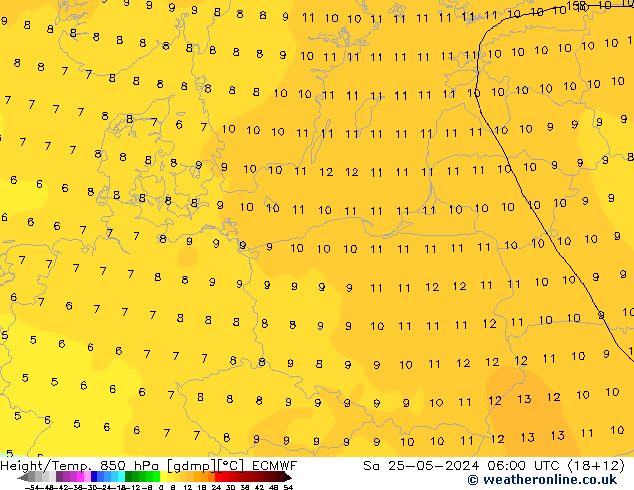 Z500/Rain (+SLP)/Z850 ECMWF sab 25.05.2024 06 UTC