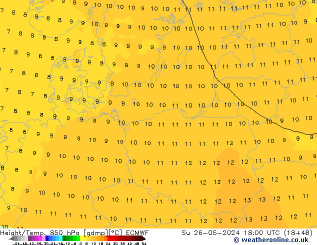 Z500/Rain (+SLP)/Z850 ECMWF Ne 26.05.2024 18 UTC