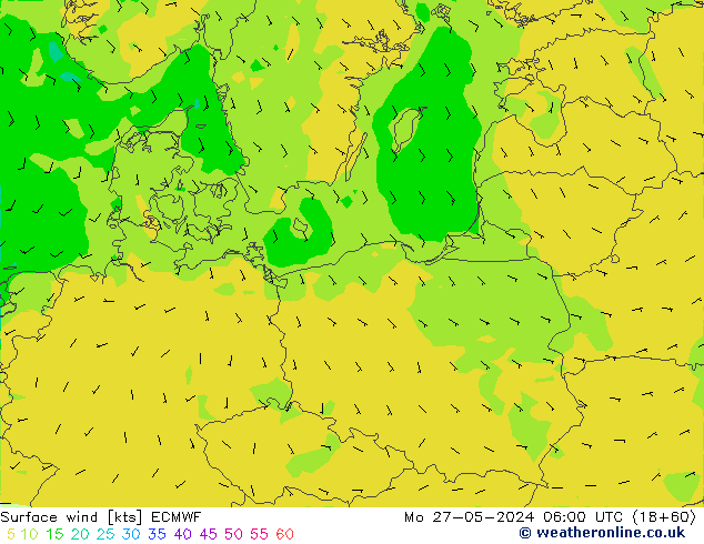 Surface wind ECMWF Mo 27.05.2024 06 UTC