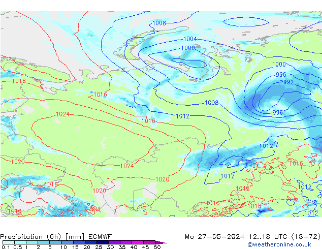 Z500/Rain (+SLP)/Z850 ECMWF  27.05.2024 18 UTC