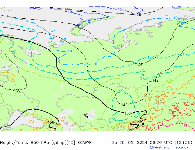 Height/Temp. 850 hPa ECMWF Dom 26.05.2024 06 UTC