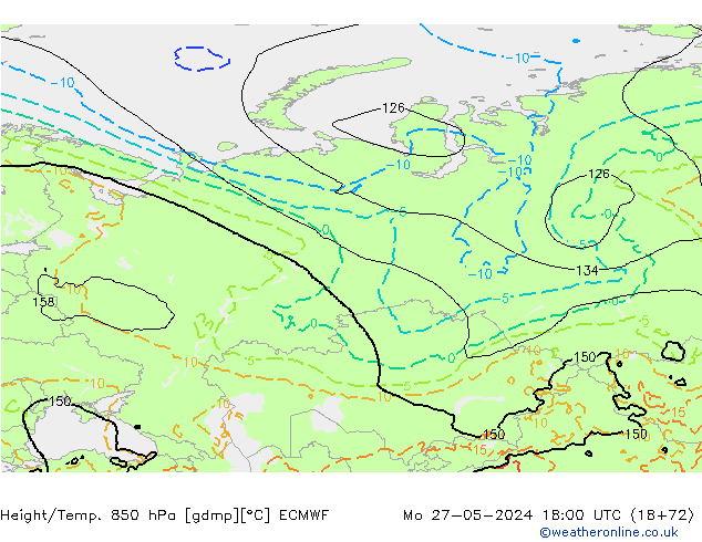 Z500/Rain (+SLP)/Z850 ECMWF  27.05.2024 18 UTC