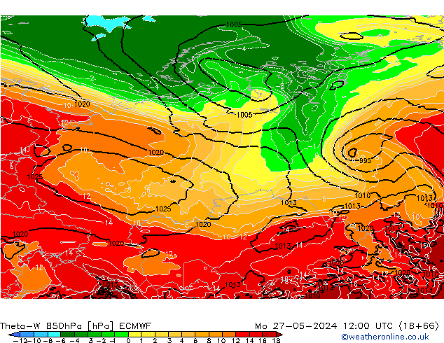 Theta-W 850hPa ECMWF Mo 27.05.2024 12 UTC