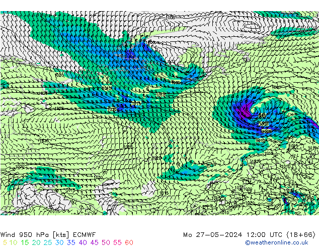 Wind 950 hPa ECMWF Mo 27.05.2024 12 UTC