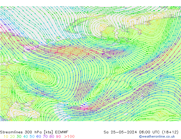 Rüzgar 300 hPa ECMWF Cts 25.05.2024 06 UTC